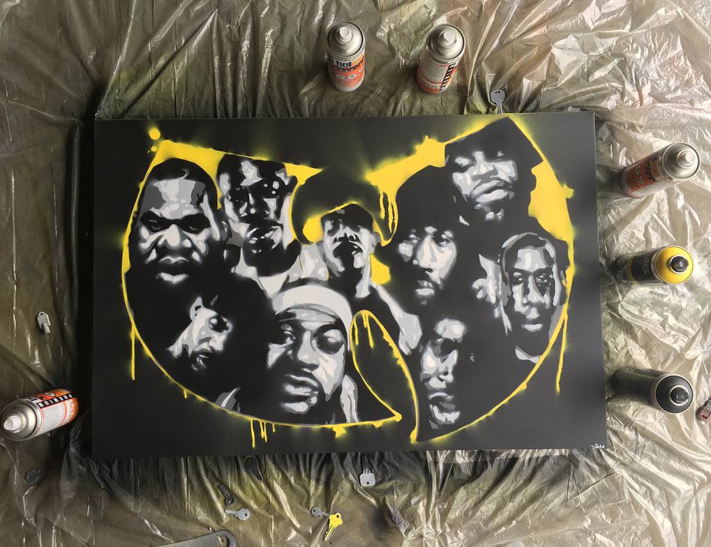 1019x784 Wu Tang Spray Painting By Dimitridimka - Wu Tang Painting
