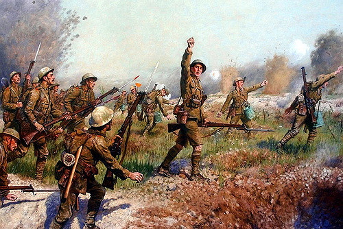 500x334 Ww1 Detail Of Wwi Painting Inside Belfast's City Hall - Ww1 Painting