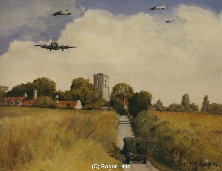 750x579 Ww2 The Americans In Sudbury Roger Lane Paintings - Ww2 Painting