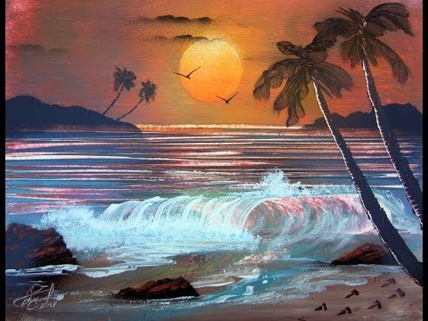 480x360 Ocean Sunset Spray Paint Art - Www Painting