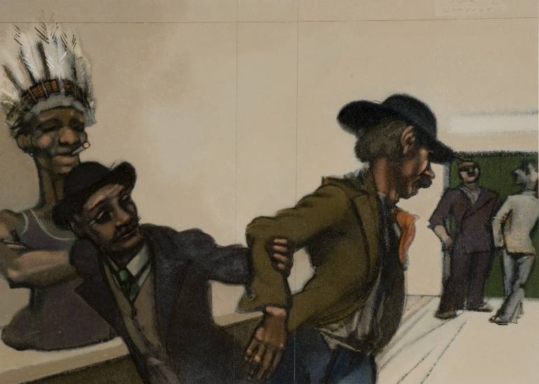 770x549 Saatchi Art Bat Masterson And Wyatt Earp, Ny, 1916 Painting By - Wyatt Earp Painting