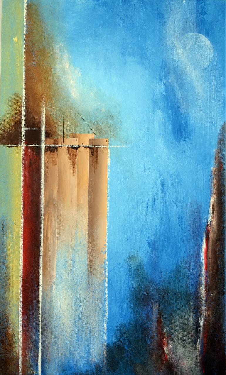 770x1278 Saatchi Art Pueblo And Moon Painting By Ed Wyatt - Wyatt Painting