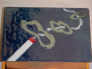 300x225 Signed Claire Wyman Modern Enamel Copper Art Box Midcentury - Wyman Painting