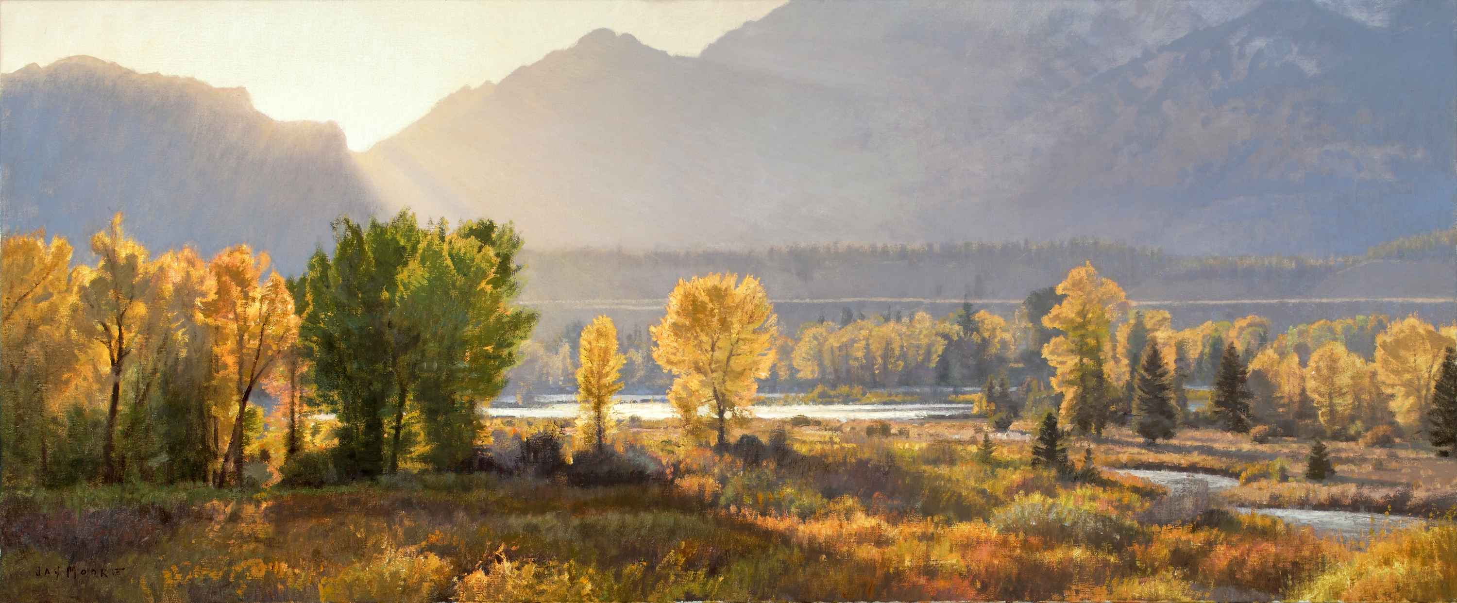 3000x1242 Evening Theatre - Wyoming Painting