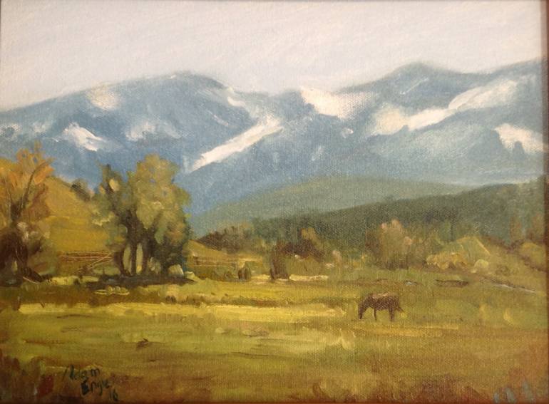 770x567 Saatchi Art Fields In Wyoming Painting By Adam Engle - Wyoming Painting