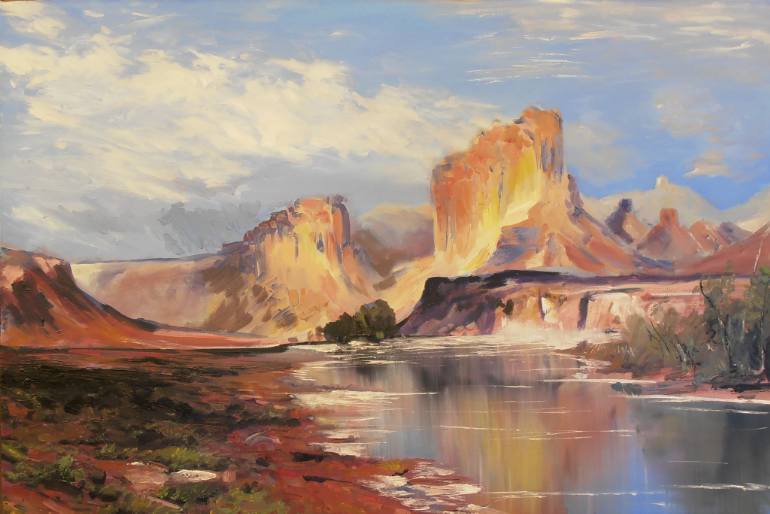 770x514 Saatchi Art Wyoming Painting By Michael Nicholson - Wyoming Painting