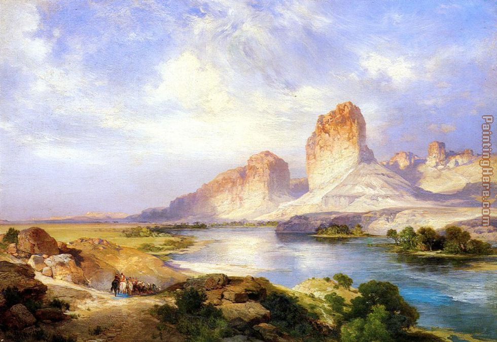 980x674 Thomas Moran Green River, Wyoming Painting Anysize 50% Off - Wyoming Painting
