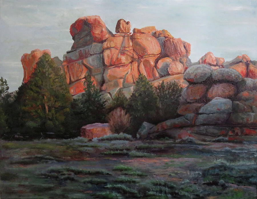 900x698 Vedauwoo, Wyoming Painting By Adam Adkison - Wyoming Painting