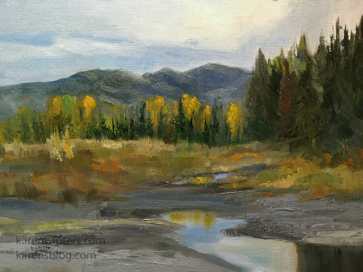 1200x900 Buffalo Fork Snake River Wyoming Landscape Oil Painting - Wyoming Painting