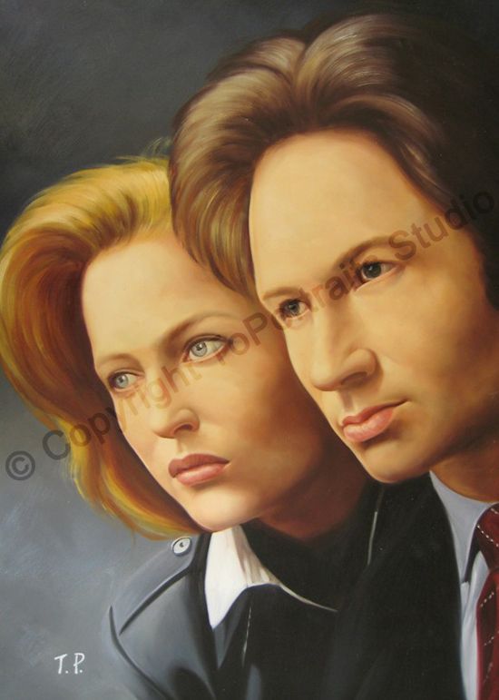 550x771 The X Files, Mulder Amp Scully - X Files Painting