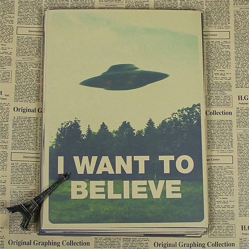 800x800 X Files I Want To Believe Vintage Poster Wall Paper Home Decor - X Files Painting