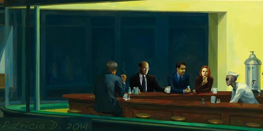 880x440 Cliff Pickover On Twitter X Files Version Of The Classic - X Files Painting