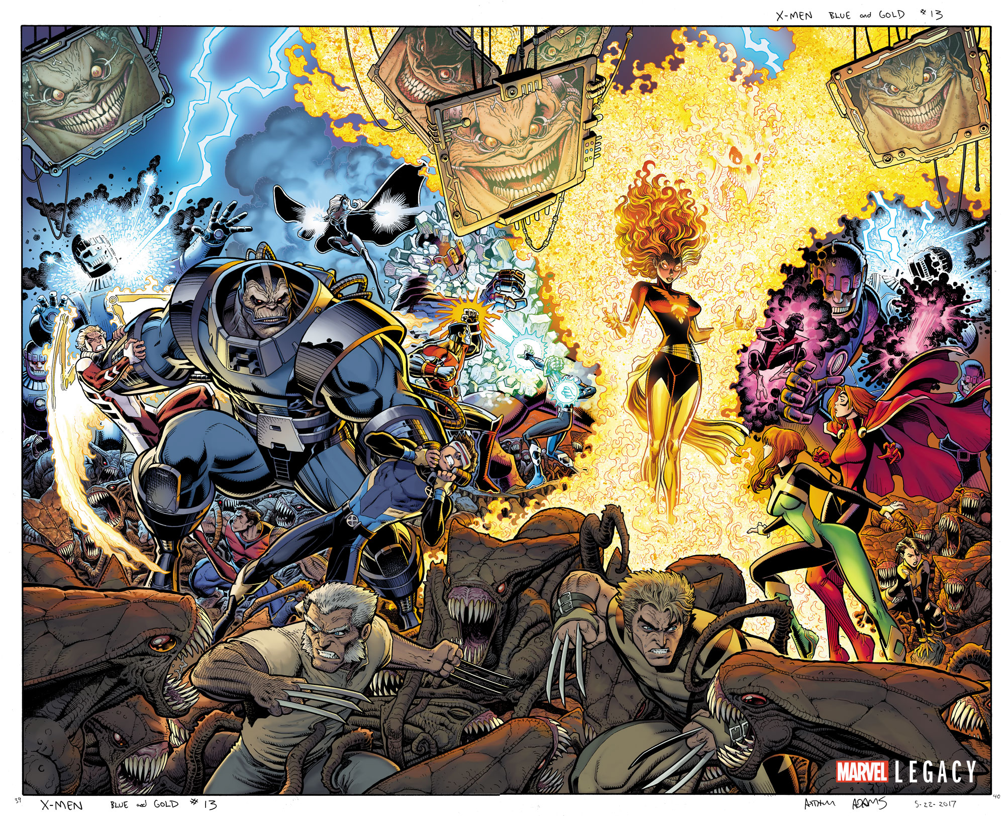 2000x1624 X Men Gold - X Men Painting