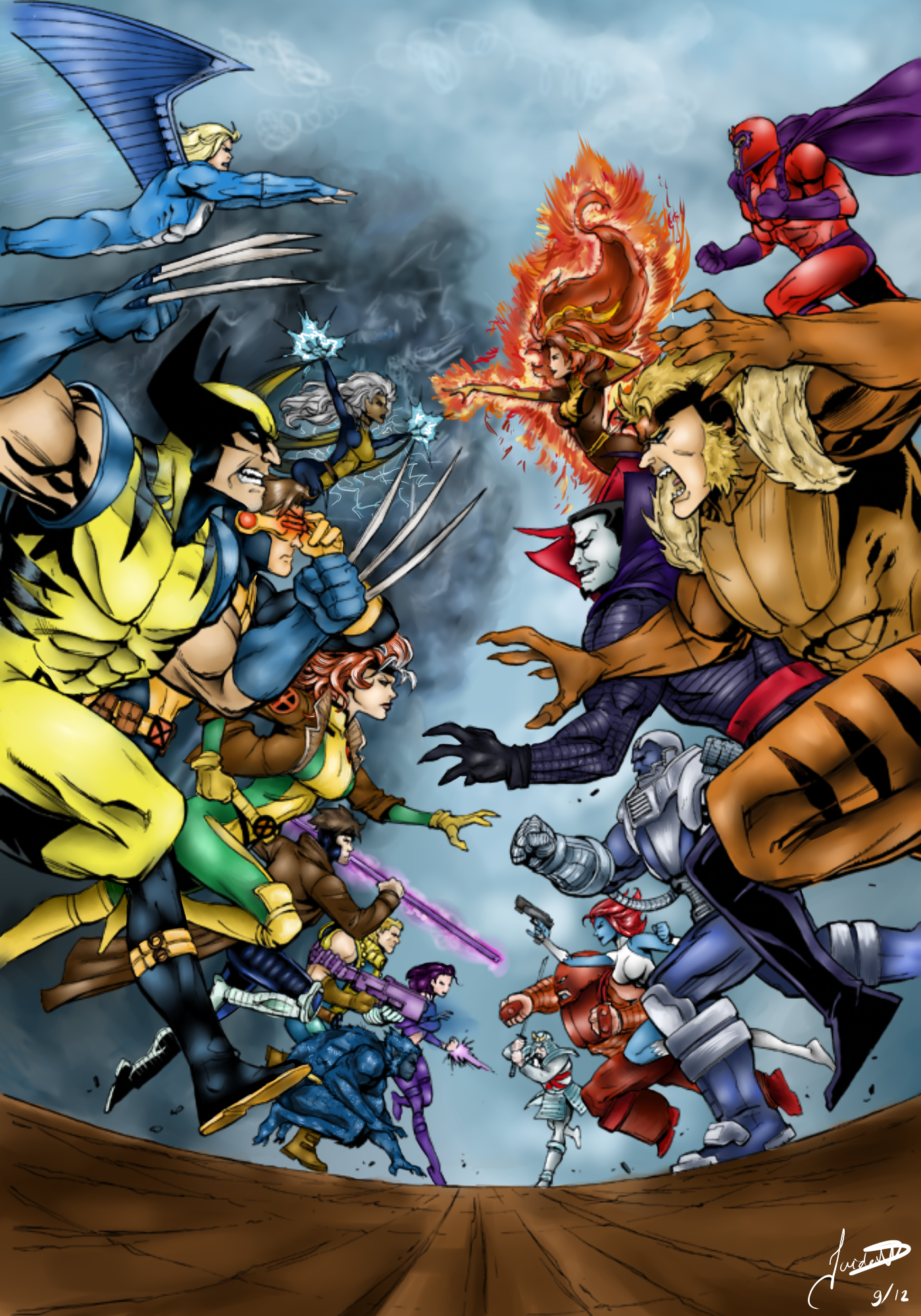 1400x2000 X Men By Jaideniv - X Men Painting