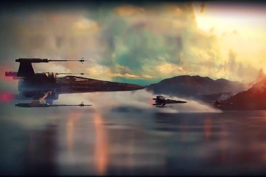 900x600 Diy Frame Star Wars Episode Vii The Force Awakens X Wing - X Wing Painting