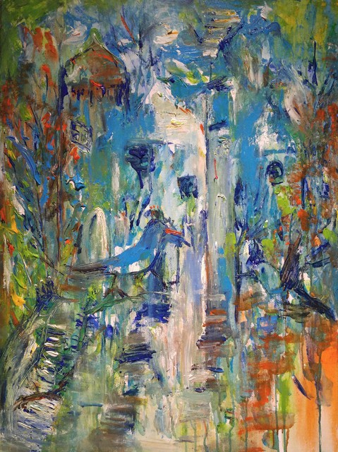 479x640 Zhao Lily Artwork Xanadu Original Drawing Gouache Abstract Art - Xanadu Painting