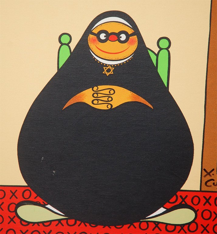 714x768 Xavier Cugat Oil Painting In Canvas Board Signed And Lable. - Xavier Cugat Painting Value