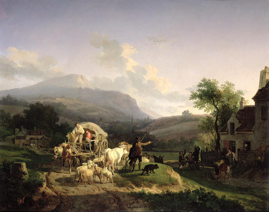 900x711 A Rural Landscape Painting By Auguste Xavier Leprince - Xavier Painting