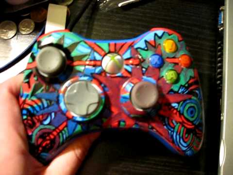 480x360 Custom Xbox 360 Controller Painting And Faceplate Face Plate - Xbox Controller Painting