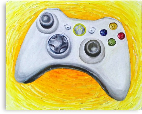 550x440 Xbox 360 Controller Impressionist Painting Canvas Prints By - Xbox Painting