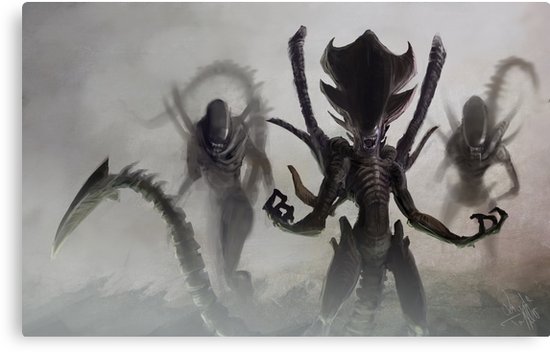 550x352 Xenomorph Canvas Prints By Enigmasystem Redbubble - Xenomorph Painting