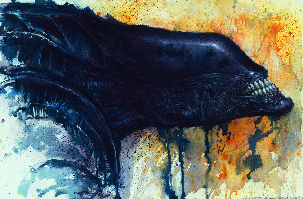 1280x839 Illustrations Aliens - Xenomorph Painting
