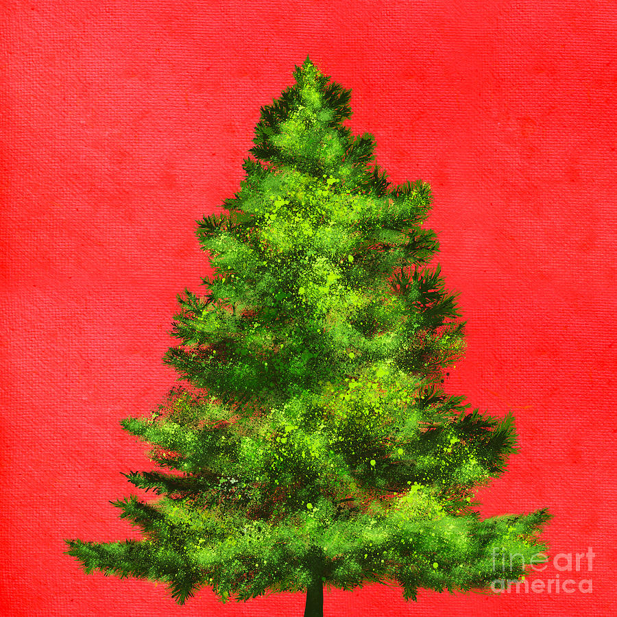 900x900 Christmas Tree Painting Painting By Setsiri Silapasuwanchai - Xmas Tree Painting