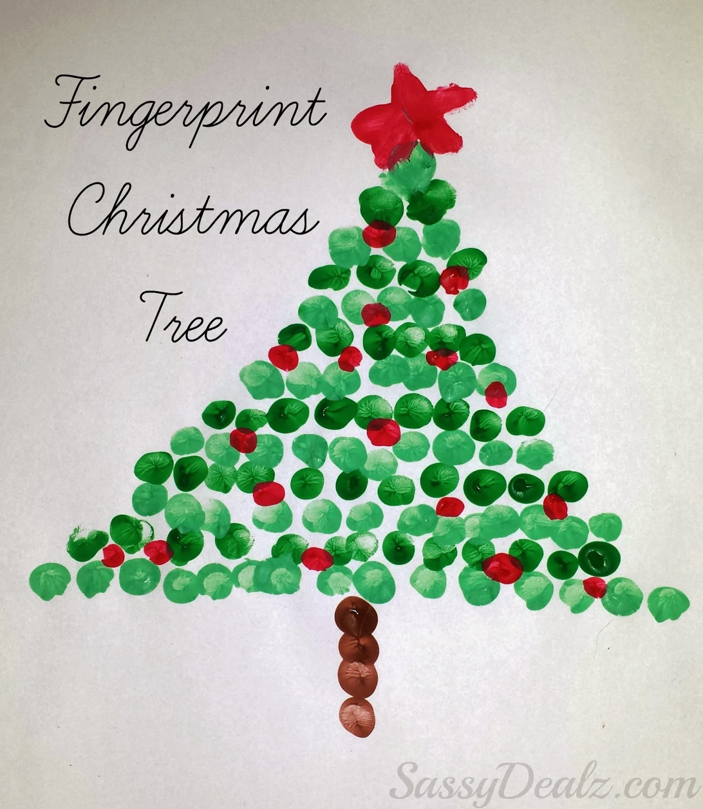 1390x1600 Fingerprint Christmas Tree Craft For Kids - Xmas Tree Painting