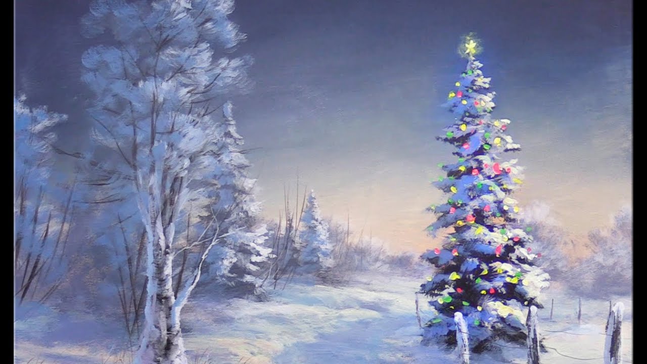 1280x720 Simple Acrylic Christmas Tree Painting - Xmas Tree Painting