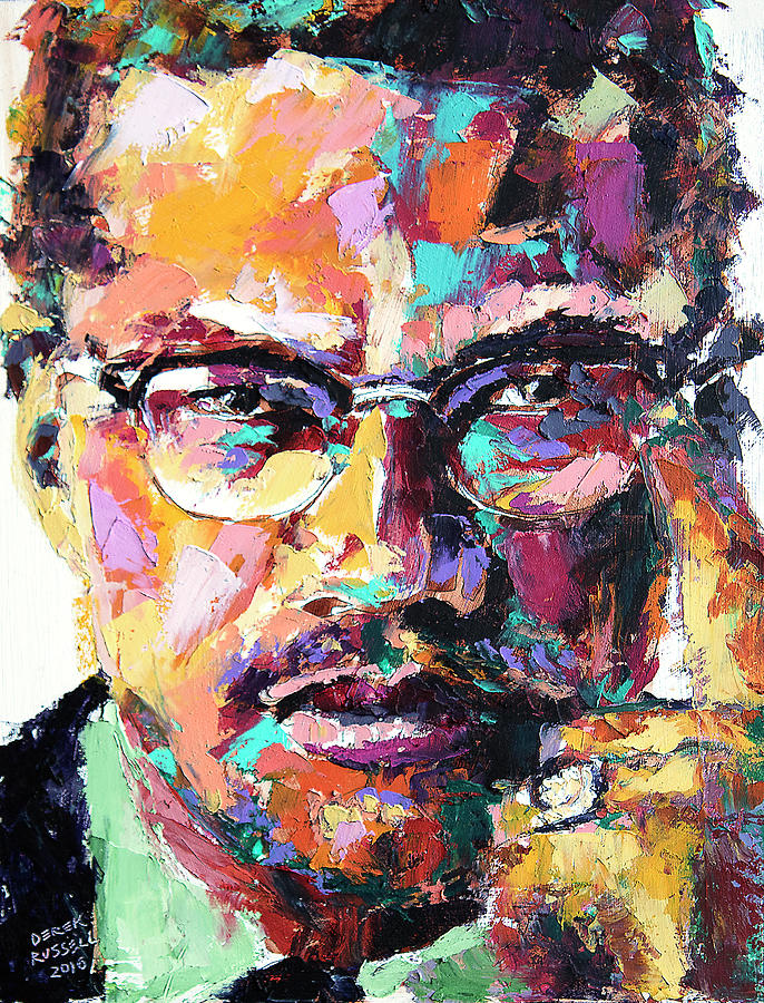 686x900 Malcolm X Painting By Derek Russell - Xpainting