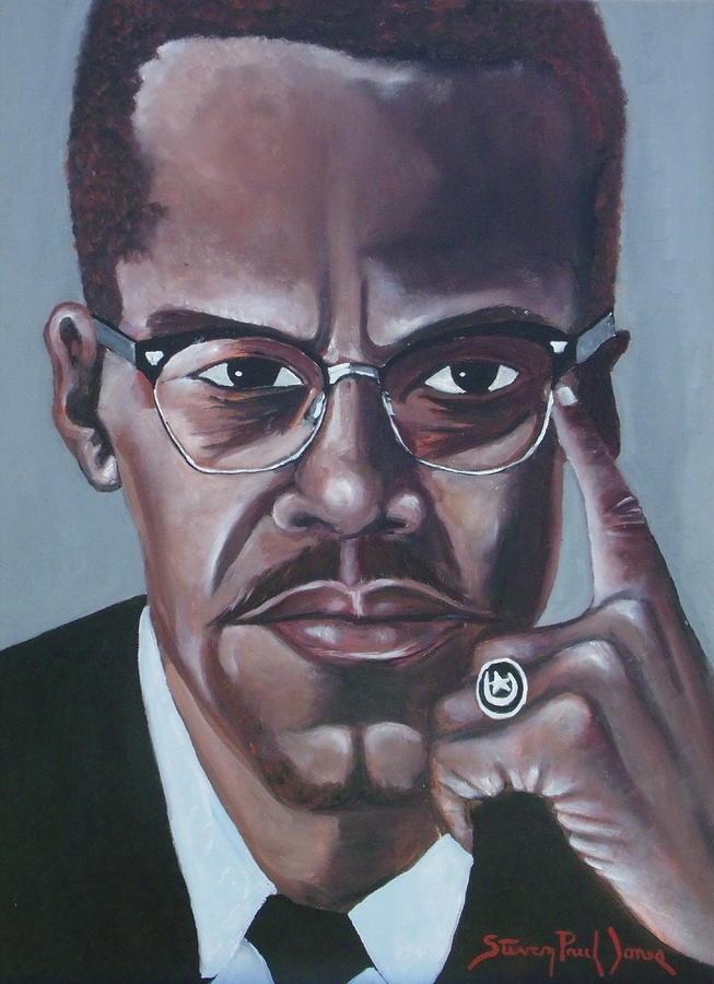 653x900 Malcolm X Painting By Steven Jones - Xpainting