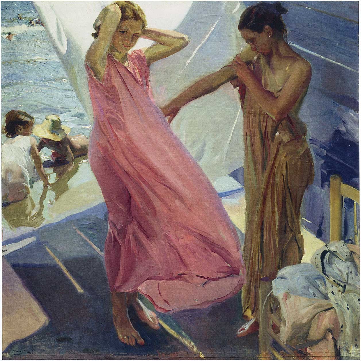 1257x1256 After The Bath, Valencia, 1916, Joaquin Sorolla Y Bastida - Y Painting