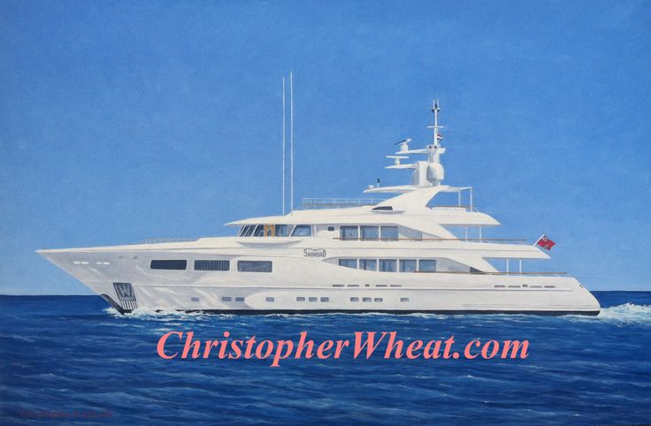 736x482 8 Best Mega Yacht Fine Art Custom Portraits By Christopher Wheat - Yacht Painting