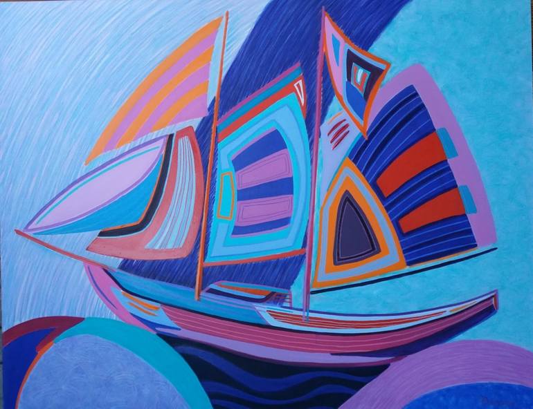 770x592 Saatchi Art Yacht Painting By Pancho Malezanov - Yacht Painting