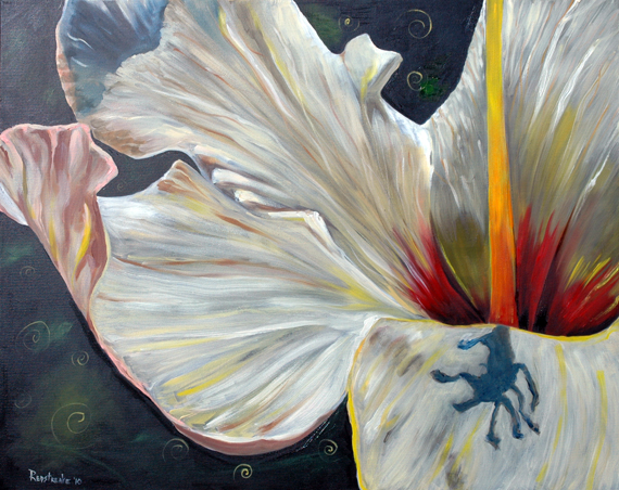 570x452 Hibiscus Oil Painting Redstreake - Yahoo Painting