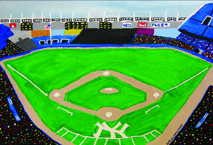 900x613 Yankee Stadium Painting By Jeff Caturano - Yankee Stadium Painting