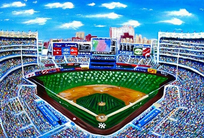 715x483 Yankee Stadium Painting By Pam Verlander - Yankee Stadium Painting