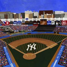 236x236 Ceramic Tile Milwaukee Brewers Miller Park Stadium Tile Coaster - Yankee Stadium Painting