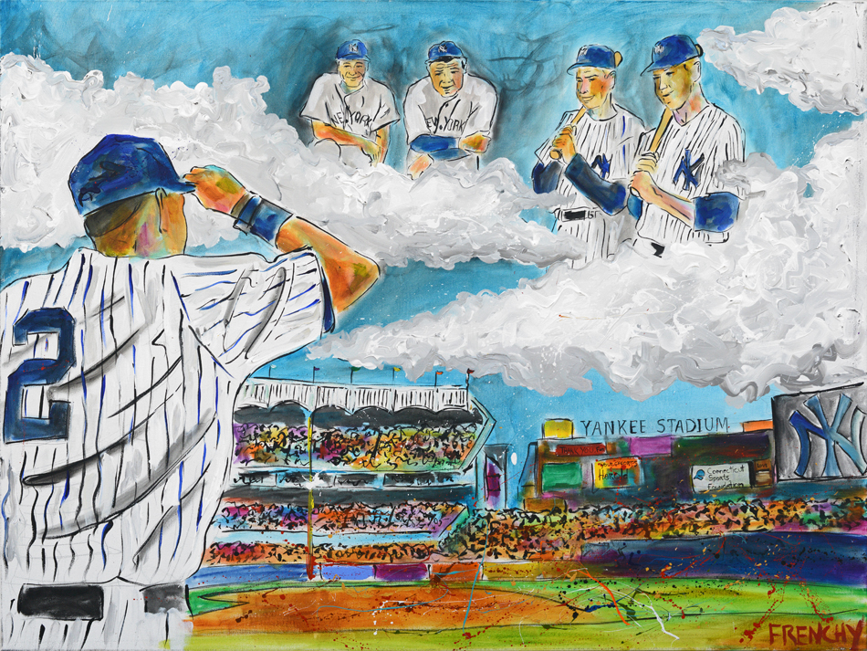 950x713 Live Action Paintings Of Baseball Players, Games, Amp Events - Yankees Painting