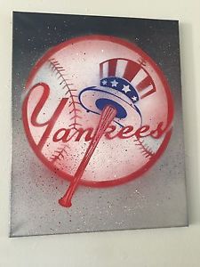 225x300 New York Yankees Logo Stencil Painting - Yankees Painting