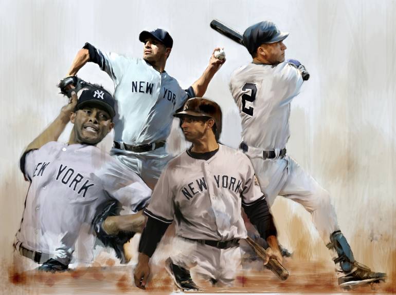 770x575 Saatchi Art Core New York Yankees Teammates Painting By David - Yankees Painting