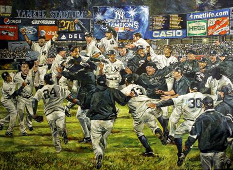 478x350 Sliding Into Home A Yankees Blog That's An Awesome Painting - Yankees Painting