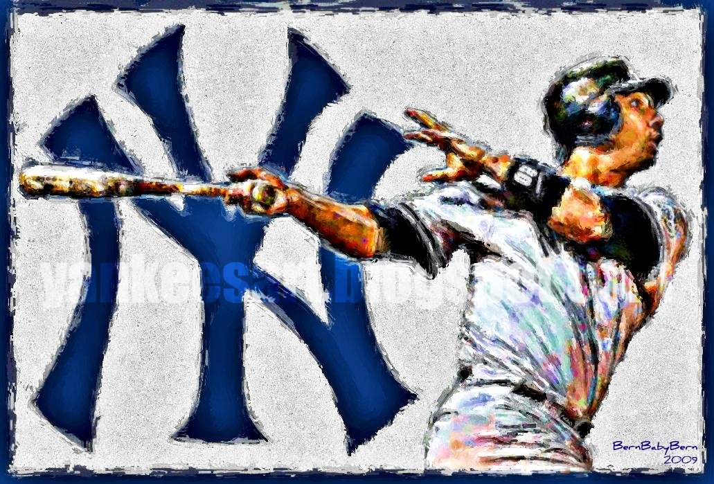 1031x699 Yankees Art (And Other Stuff) Jorge Posada Painting - Yankees Painting