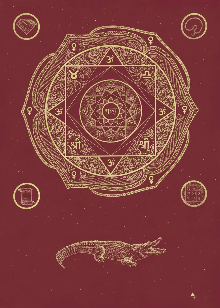 770x1078 Saatchi Art Shukra (Venus) Yantra Painting By Anton Ovchinnikov - Yantra Painting
