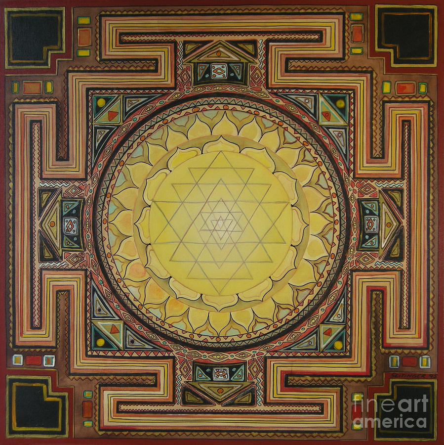 899x900 Sri Yantra Painting By Karl Seitinger - Yantra Painting