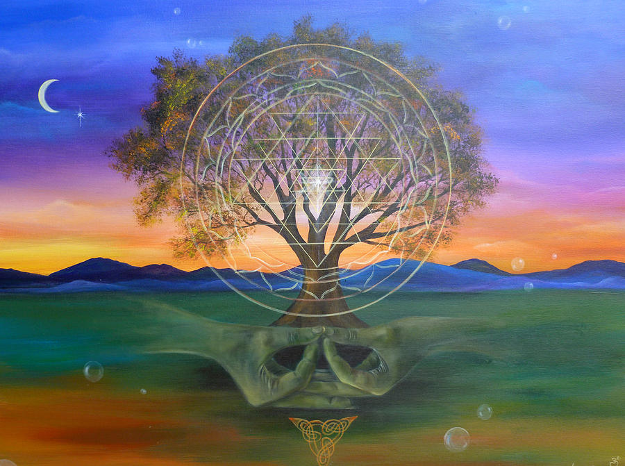 900x671 Tree Yantra Painting By Sundara Fawn - Yantra Painting