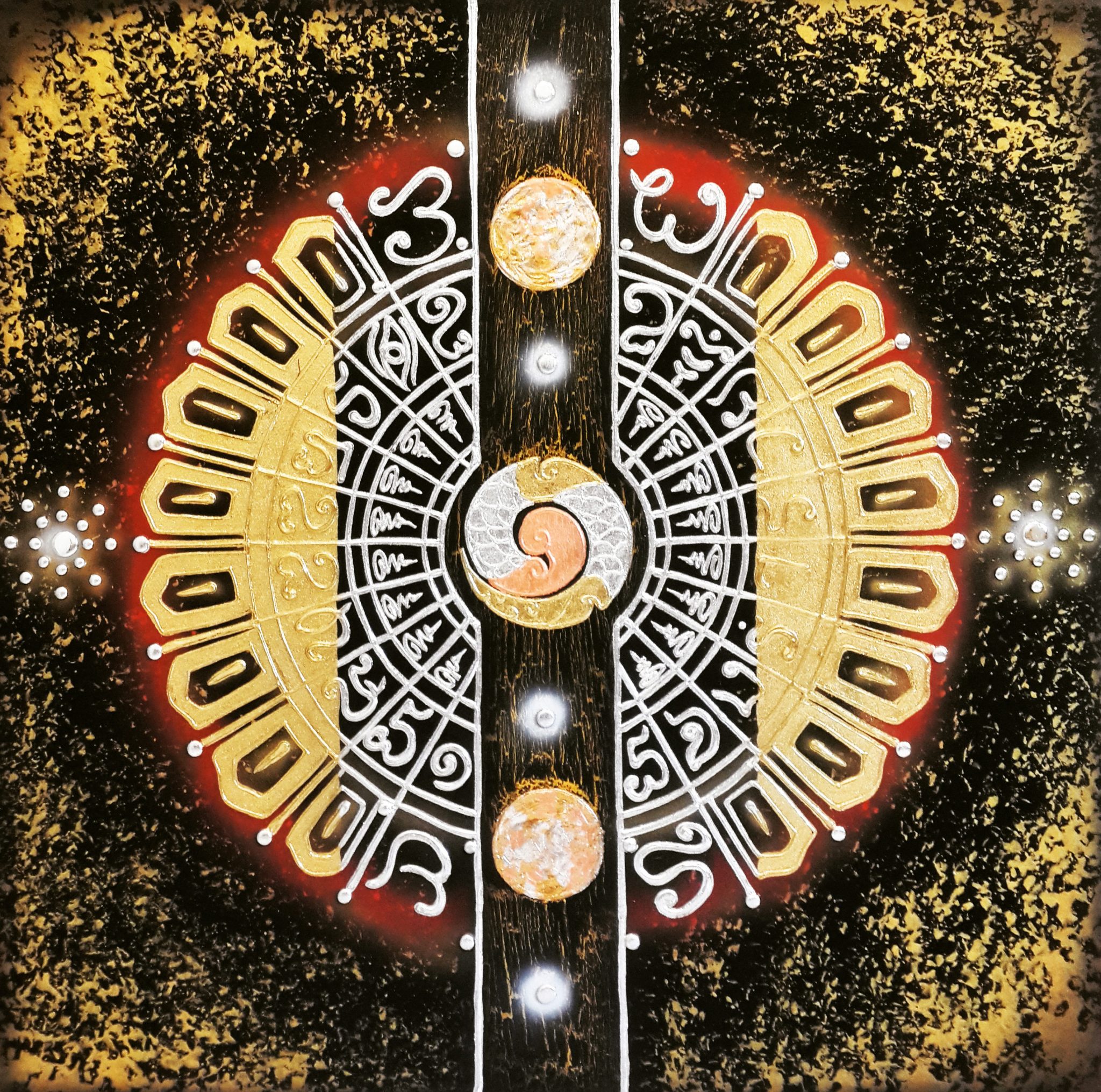 2048x2031 Buy Famous Thai Art For Sale Online Abstract Canvas Art Sri Yantra - Yantra Painting