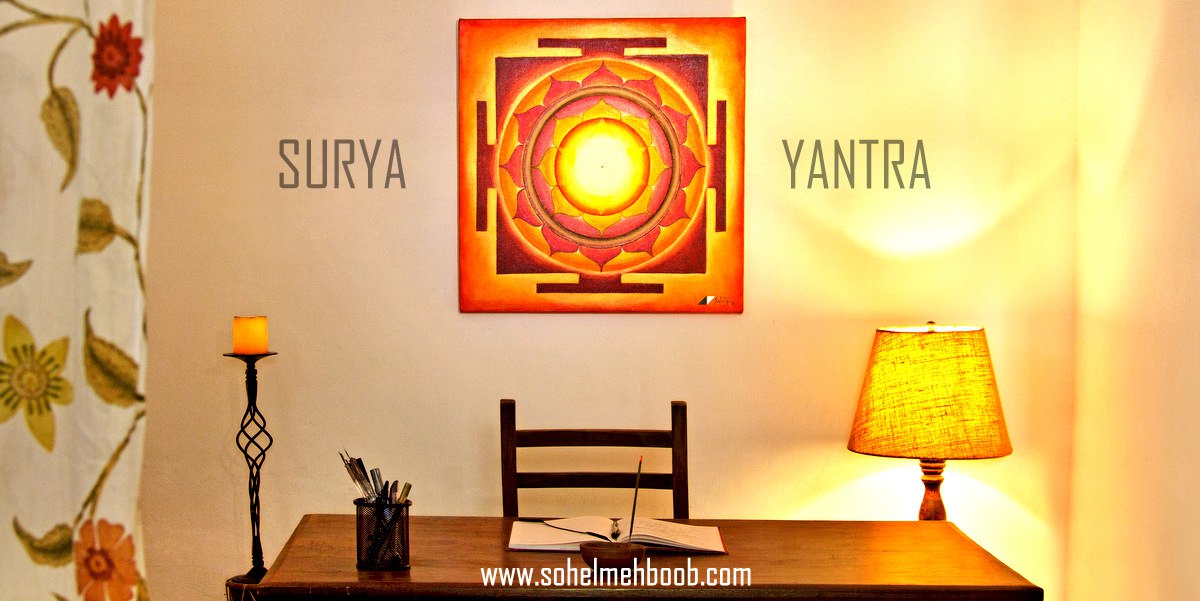1200x601 Surya Yantra Painting In The Office, By Sohel Mehboob - Yantra Painting