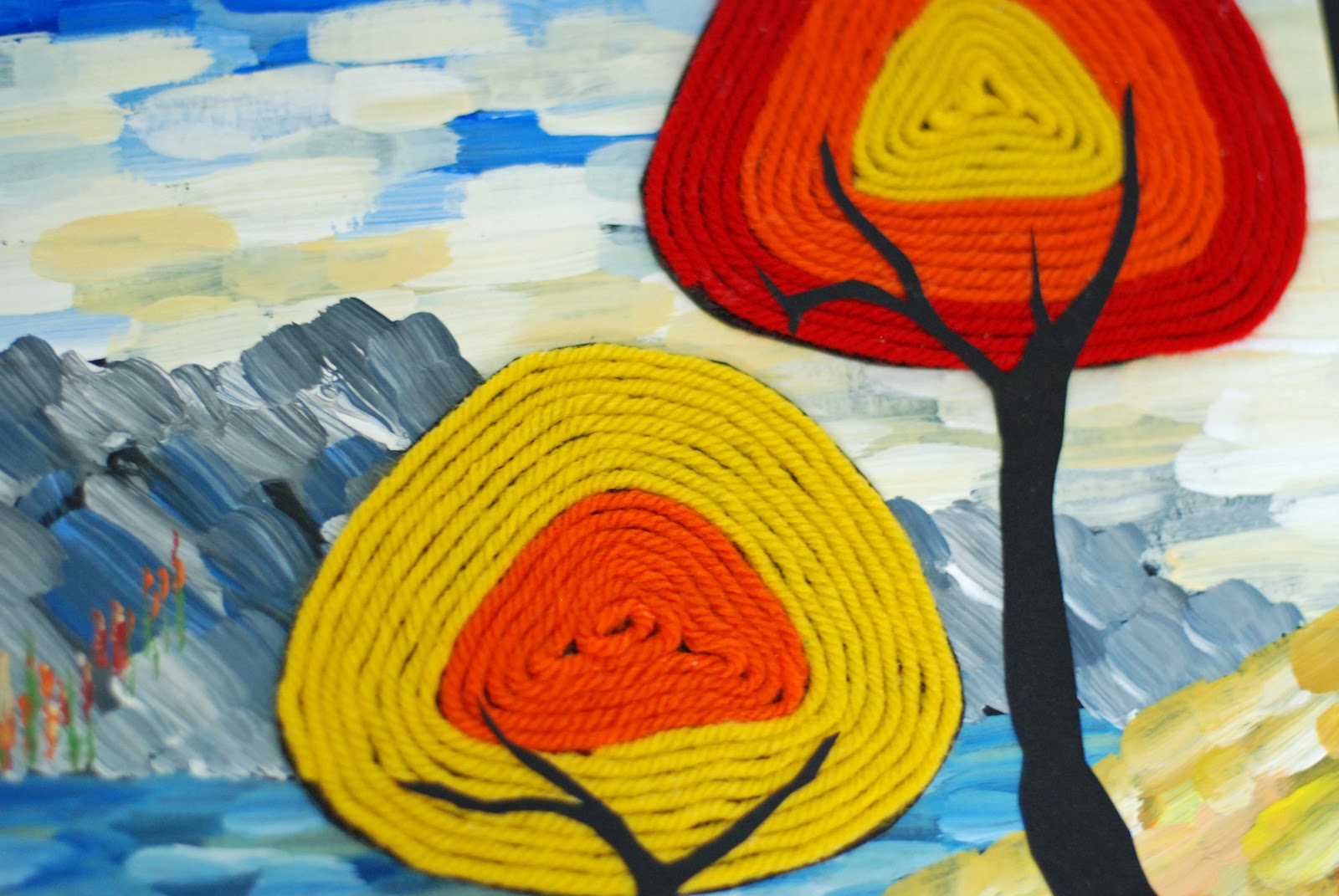 1600x1071 That Artist Woman Yarn Painted Trees - Yarn Painting