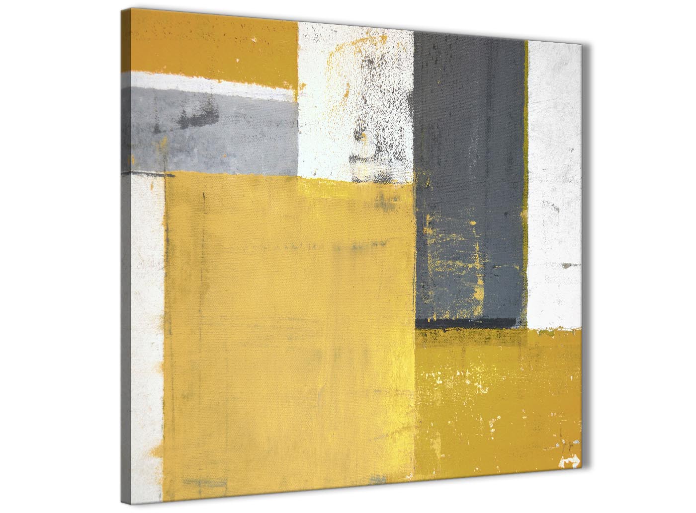 1400x1033 Mustard Yellow Grey Abstract Painting Canvas Wall Art Print - Yellow Abstract Painting